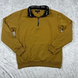 Kenneth Cole Medium Tan Quarter Zip Pullover Sweater